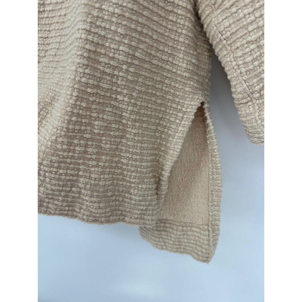Free People We The Free Ribbed Boardwalk Hacci Sweater Tan Oversized Medium - Picture 5 of 7